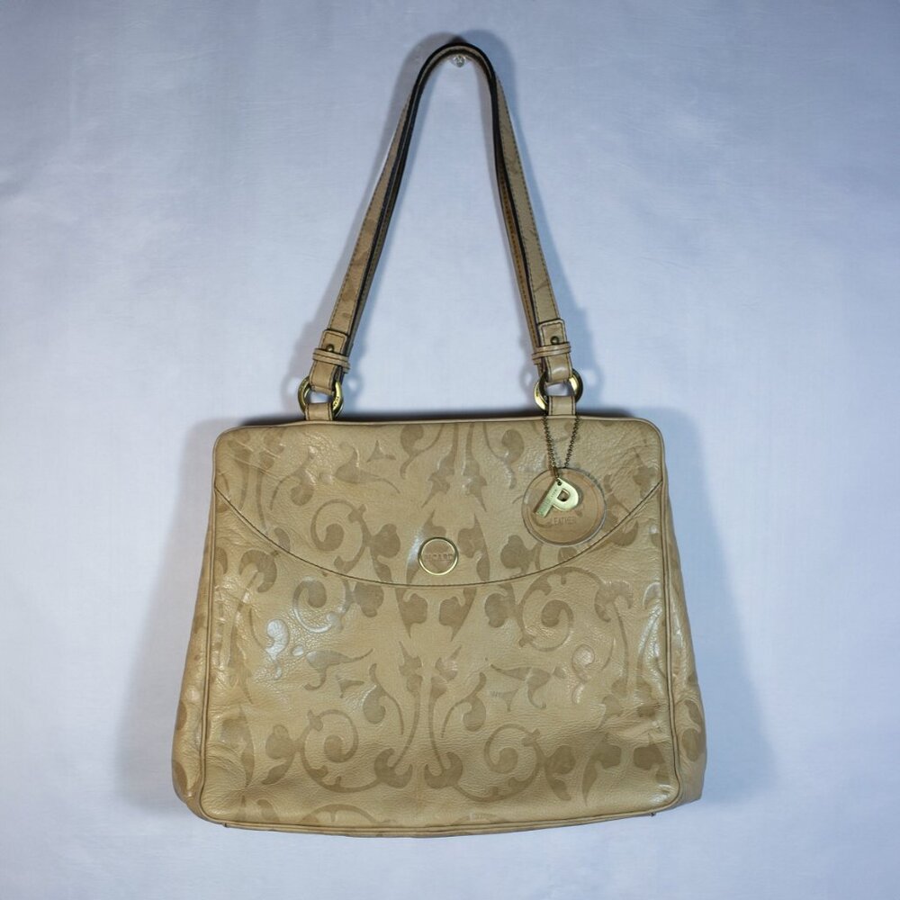 Picard Genuine Leather Shoulder Bag Beige Made in Germany Luxury
